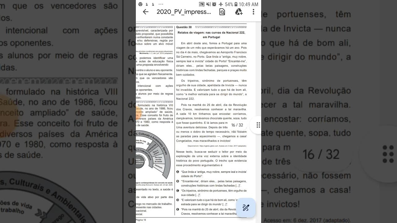Thumbnail: Questão 38 Enem 2020 caderno Azul Linguagens 1 apli