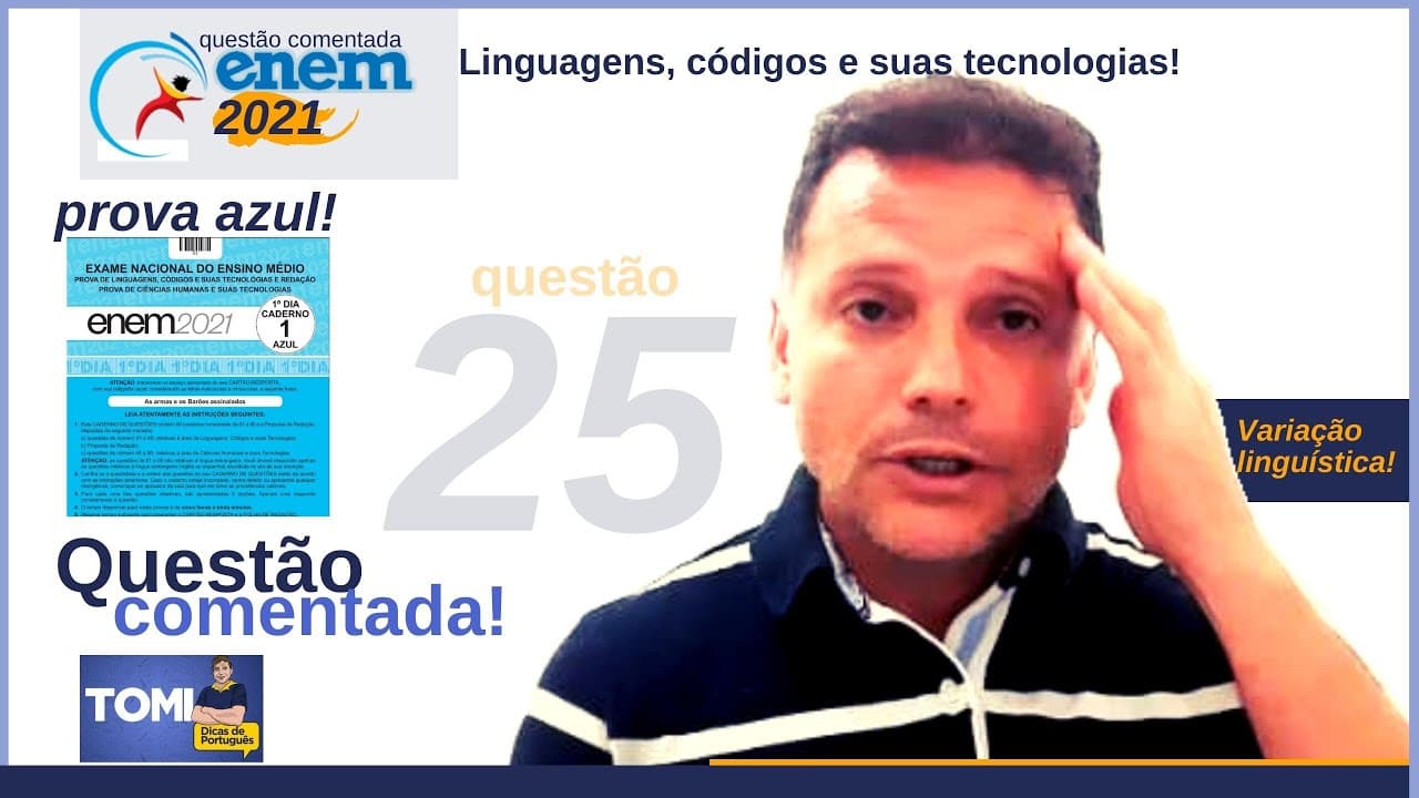 Thumbnail: #Enem: questão comentada - variação da língua e norma padrão