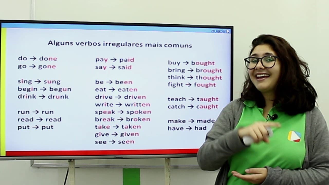 Thumbnail: Inglês - Present perfect:  Os verbos irregulares mais comuns