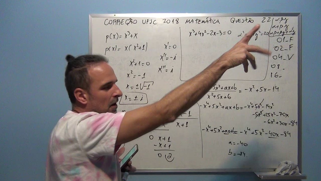 Thumbnail: Correção UFSC 2018 Matemática Questão 22