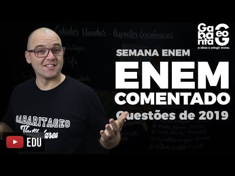Thumbnail da aula: GEOGRAFIA - ENEM COMENTADO 2019 - QUESTÃO 90 CAD AZUL - A fome não é um problema técnico, pois...