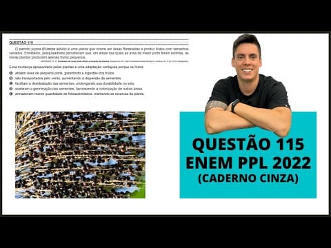Thumbnail da aula: BIOLOGIA ENEM PPL 2022!"O palmito juçara (Euterpe edulis) é uma planta..."