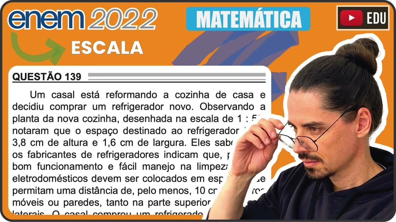 Thumbnail: [ENEM 2022] 139 📘 ESCALA Um casal está reformando a cozinha de casa e decidiu comprar um