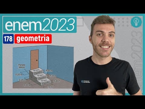 Thumbnail da aula: ENEM 2023 - A figura representa uma escada com três degraus, construída em concreto maci - GEOMETRIA