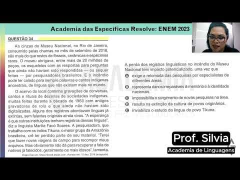 Thumbnail da aula: Resolução Enem 2023 Caderno Amarelo Questão 34 - Gabarito B