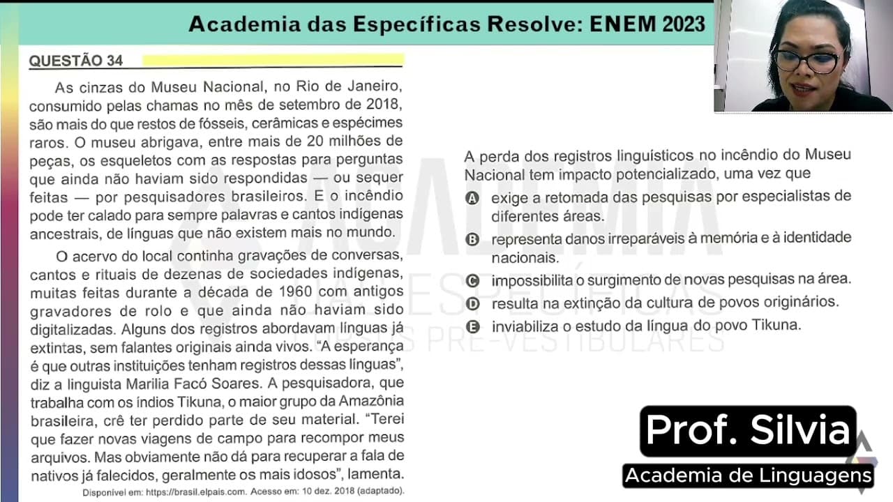 Thumbnail: Resolução Enem 2023 Caderno Amarelo Questão 34 - Gabarito B