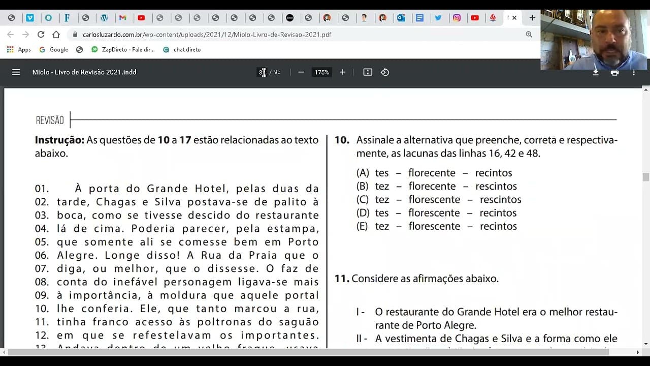 Thumbnail: DESAFIO UFRGS 14/01/2021 (classes gramaticais)!