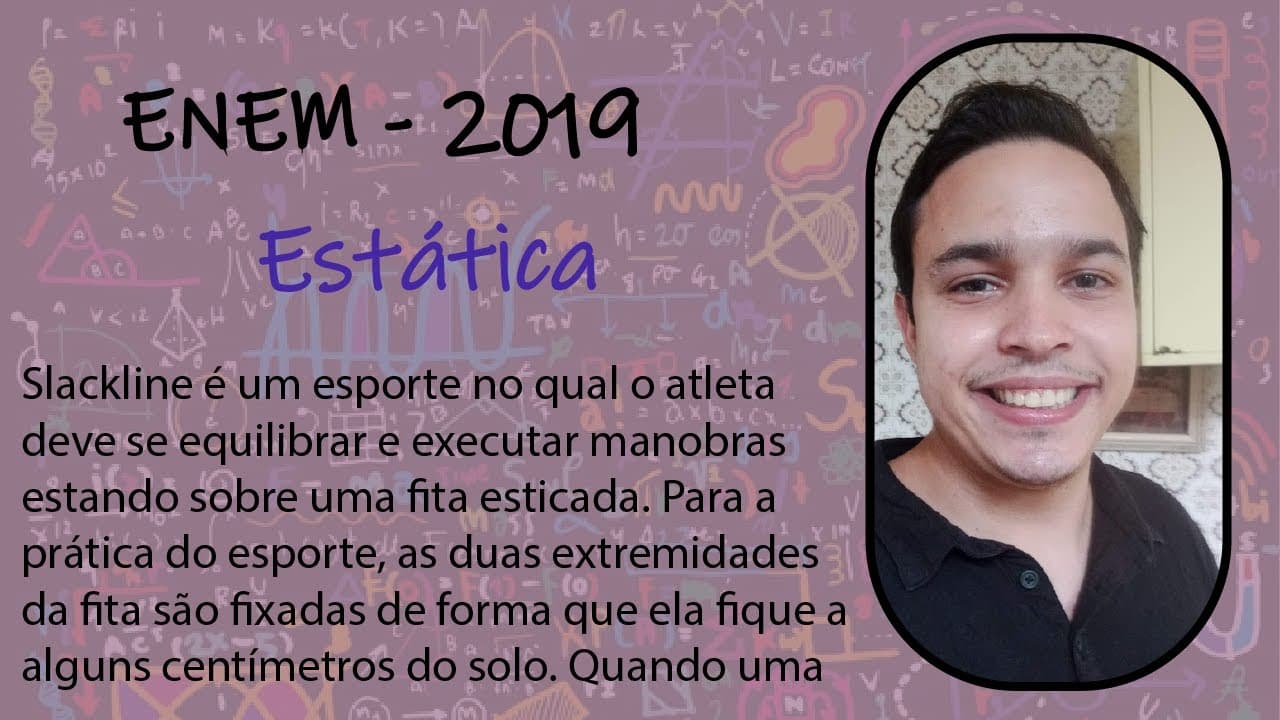 Thumbnail: ENEM 2019 - Slackline é um esporte no qual o atleta deve se equilibrar e executar manobras estando