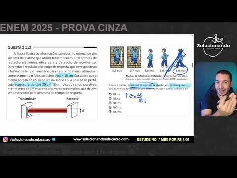 Thumbnail da aula: ENEM 2025 - A figura ilustra as informações contidas no manual de um sistema de alarme que utiliza