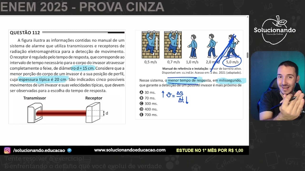 Thumbnail: ENEM 2025 - A figura ilustra as informações contidas no manual de um sistema de alarme que utiliza