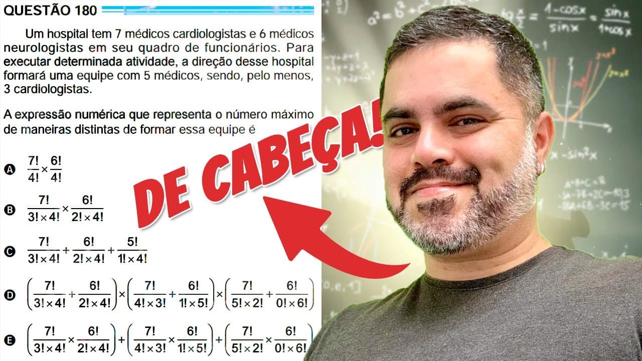 Thumbnail: 🤯 3 QUESTÕES DIFÍCEIS DE MATEMÁTICA DO ENEM 2024 PRA FAZER DE CABEÇA + Bônus de 2 Questões