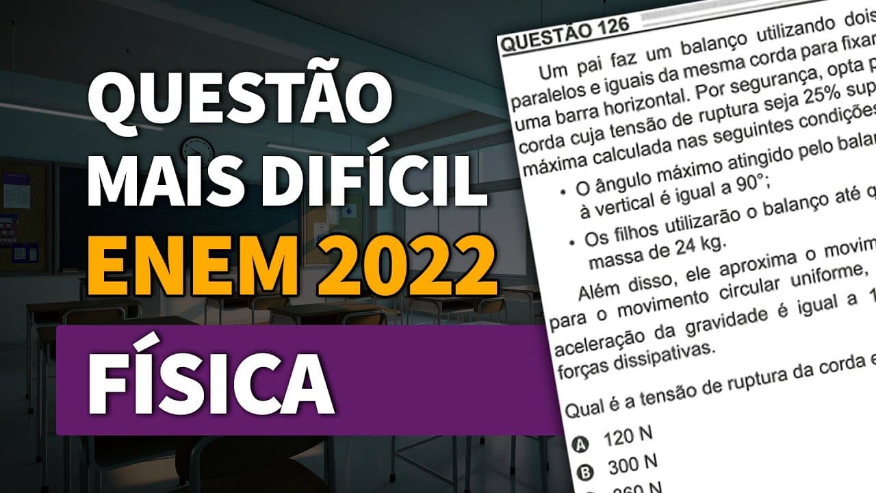 Thumbnail: RESOLVENDO A QUESTÃO MAIS DIFÍCIL DE FÍSICA DO ENEM 2022 | ProEnem