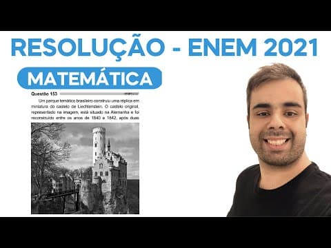 Thumbnail da aula: ENEM 2021 – Um parque temático brasileiro construiu uma réplica em miniatura do castelo de Lichtenst
