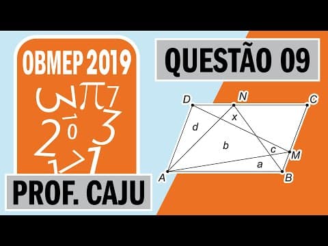 Thumbnail da aula: 🥇 OBMEP 2019 🥇 Questão 09 1ª Fase Nível 3 - No paralelogramo ABCD da figura, os pontos M e N são...