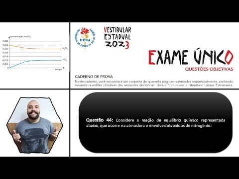 Thumbnail da aula: UERJ 2023 - Considere a reação de equilíbrio químico representada abaixo, que ocorre na atmosfera