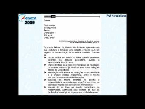 Thumbnail da aula: Enem 2009 (PPL): compreensão de textos (poesia - Oswald de Andrade).