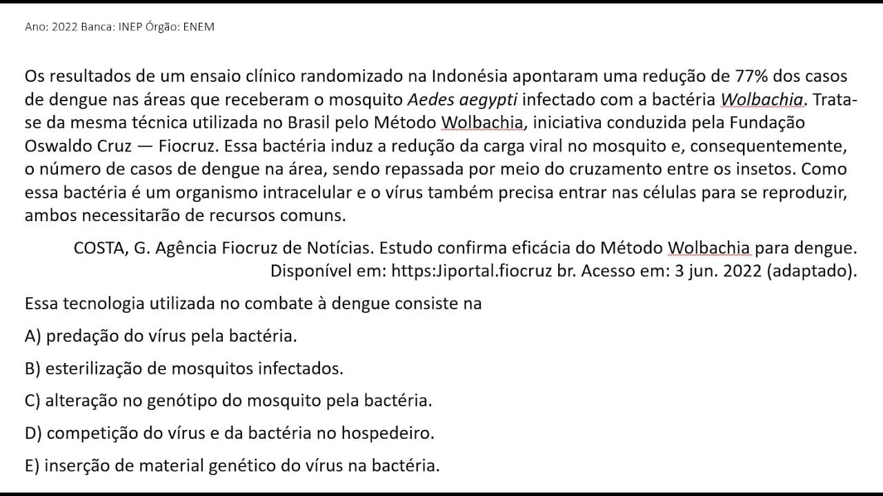 Thumbnail: ENEM 2022 - Os resultados de um ensaio clínico randomizado na Indonésia apontaram uma redução de ...