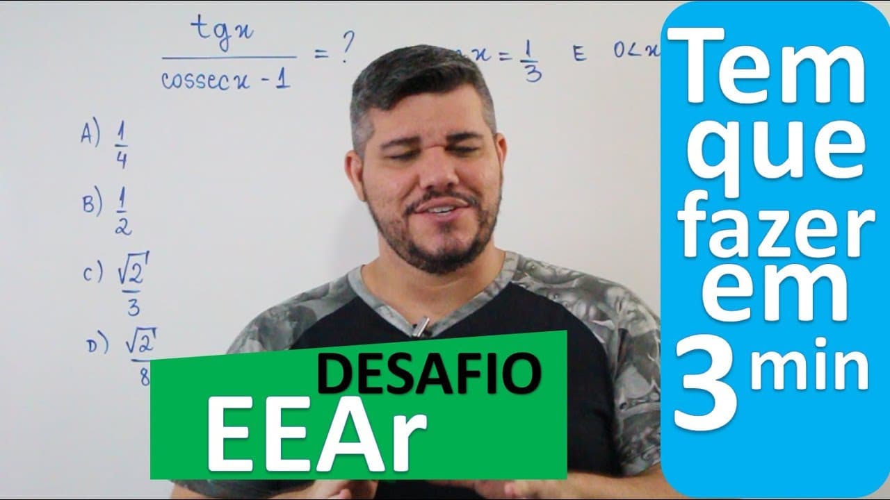 Thumbnail: 😎DESAFIO EEAr #3 - Tem que fazer em 3 minutos! Trigonometria