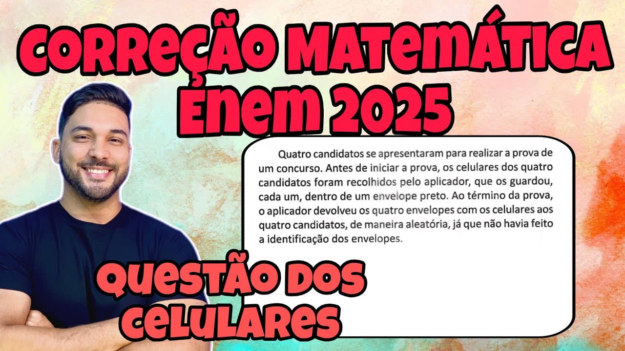 Thumbnail: ENEM 2025 - MATEMÁTICA | QUATRO CANDIDATOS SE APRESENTARAM PARA REALIZAR A PROVA DE UM CONCURSO...