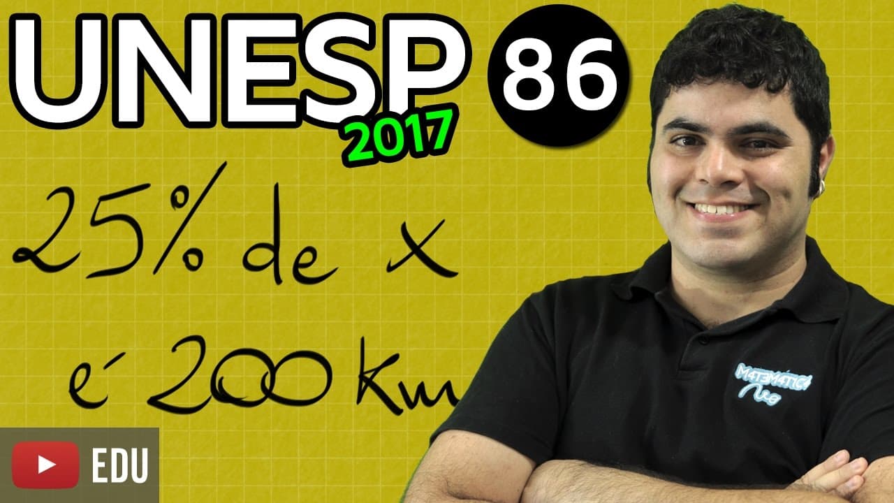 Thumbnail: UNESP 2017 Matemática Questão 86 Cálculo Aproximado de Porcentagem