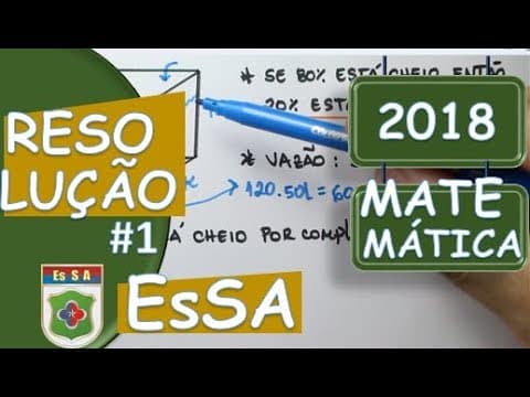 Thumbnail da aula: Resolução EsSA Matemática  (2018) parte 1/2