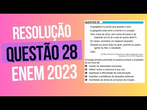 Thumbnail da aula: Resolução questão 28 (PROVA AZUL) | Linguagens ENEM 2023