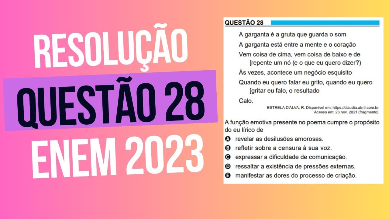 Thumbnail: Resolução questão 28 (PROVA AZUL) | Linguagens ENEM 2023