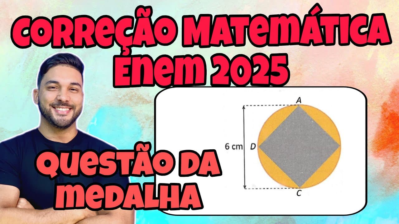 Thumbnail: ENEM 2025 - MATEMÁTICA | A FIGURA ILUSTRA O PROJETO VISUAL PARA A CONFECÇÃO DE UMA MEDALHA...