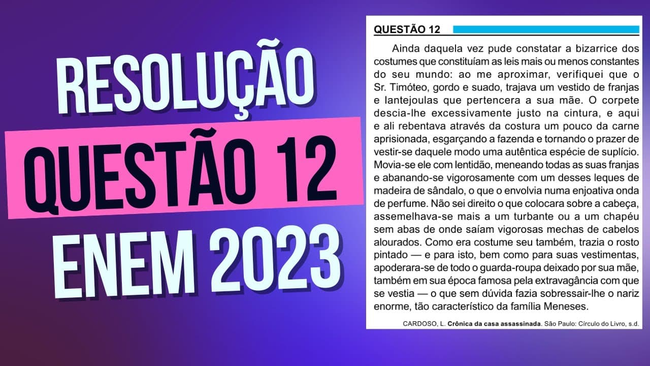 Thumbnail: Resolução questão 12 (PROVA AZUL) | Linguagens ENEM 2023