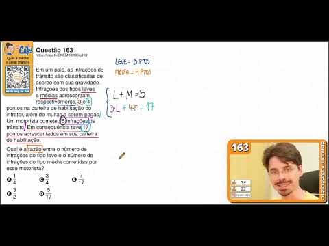 Thumbnail da aula: [ENEM 2020 DIG] 163 📘 SISTEMA DE EQUAÇÕES Em um país, as infrações de trânsito são classificadas de