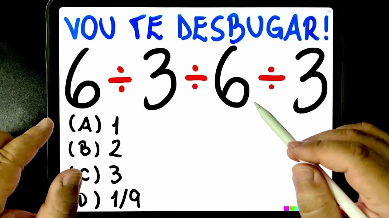 Thumbnail: 🔥 6÷3÷6÷3 😱 IMPOSSÍVEL NÃO ERRAR essa CONTA DE DIVISÃO BUGANTE! Você consegue resolver?