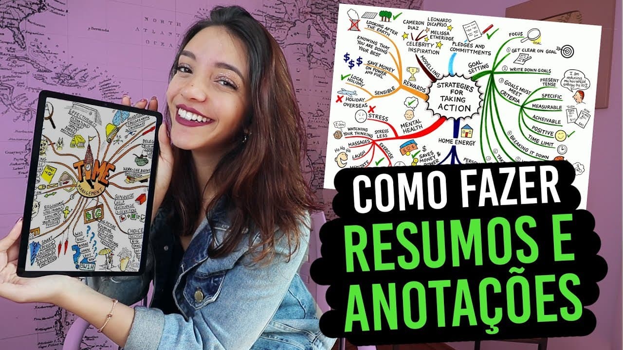 Thumbnail: COMO FAZER ANOTAÇÕES E RESUMOS EFICIENTES! +lindos e +rápido (Débora Aladim)