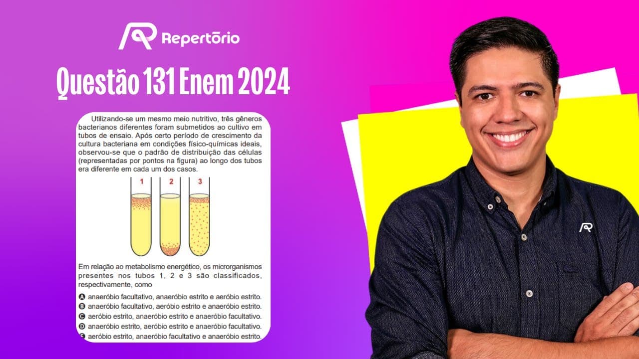 Thumbnail: [ENEM 2024] Questão 131: Utilizando-se um mesmo meio nutritivo...