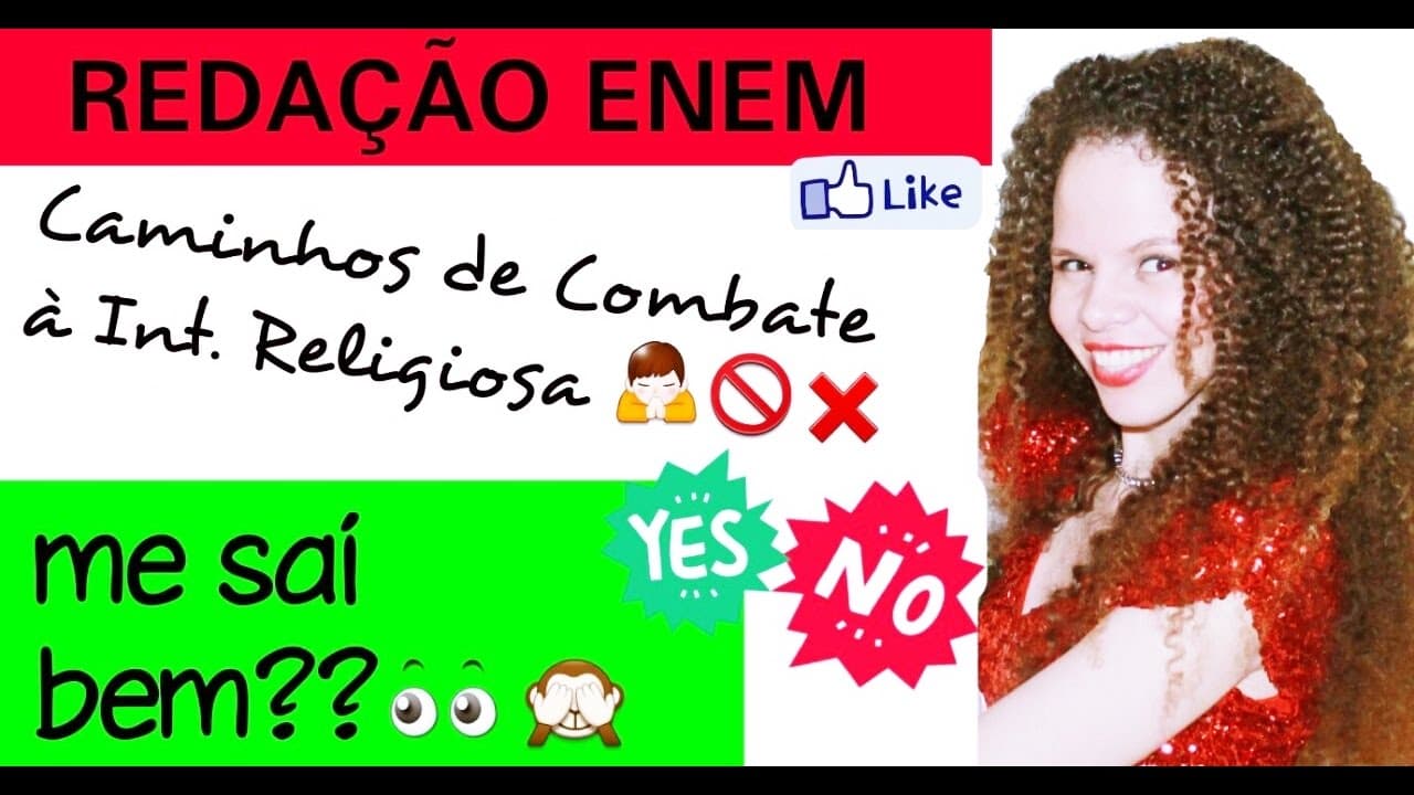 Thumbnail: REDAÇÃO ENEM 2016 TEMA COMENTADO CAMINHOS COMBATE INTOLERÂNCIA RELIGIOSA SOLUÇÃO REBECCA AMOR