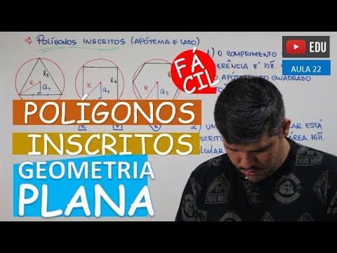 Thumbnail da aula: ⭕ Polígonos Regulares (Parte 2) Inscritos (apótema e lado) - GEOMETRIA PLANA (Aula 22)