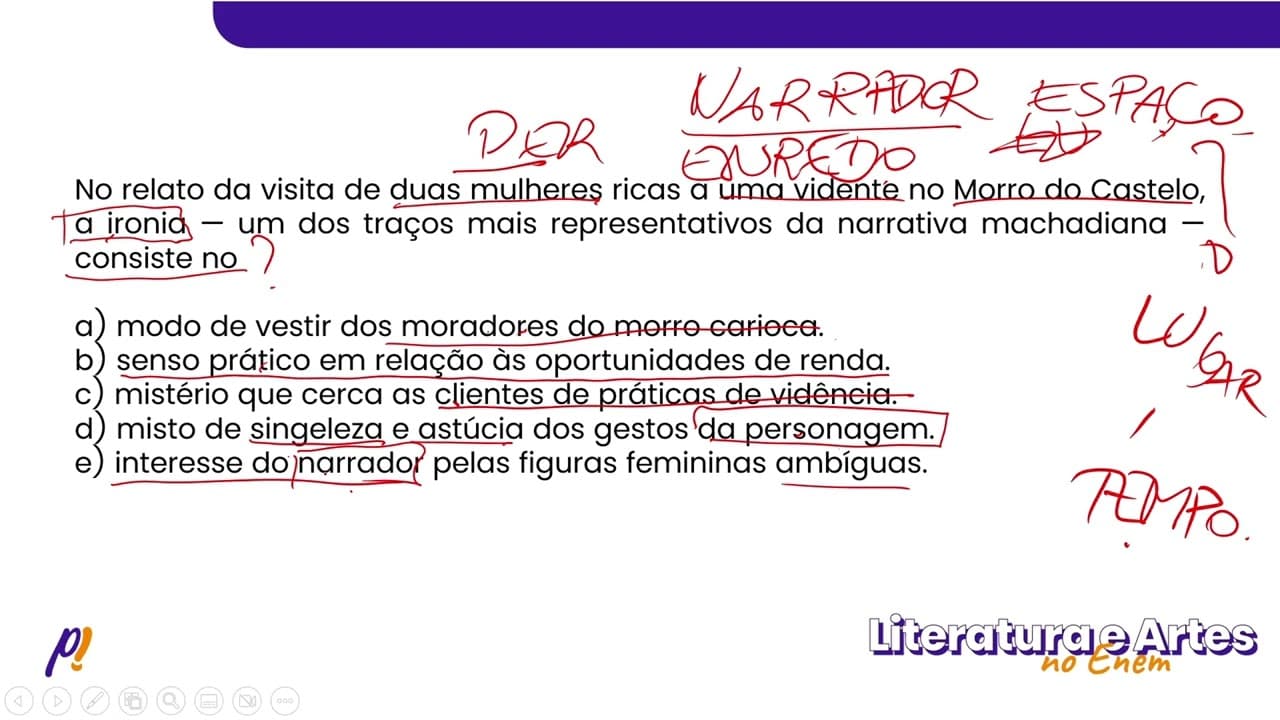Thumbnail: ENEM 2022 - Século XIX | Bárbara entrou, enquanto o pai pegou da viola  passou ao patamar...