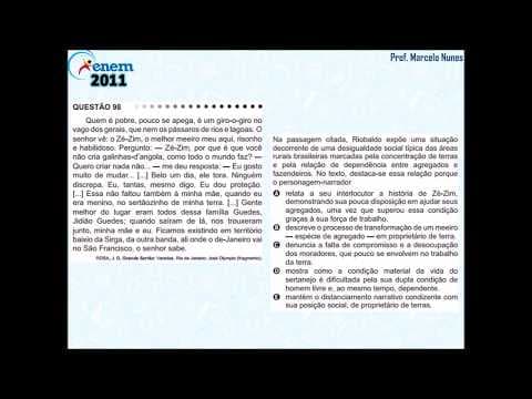 Thumbnail da aula: Enem 2011: compreensão de textos (literatura - Guimarães Rosa).