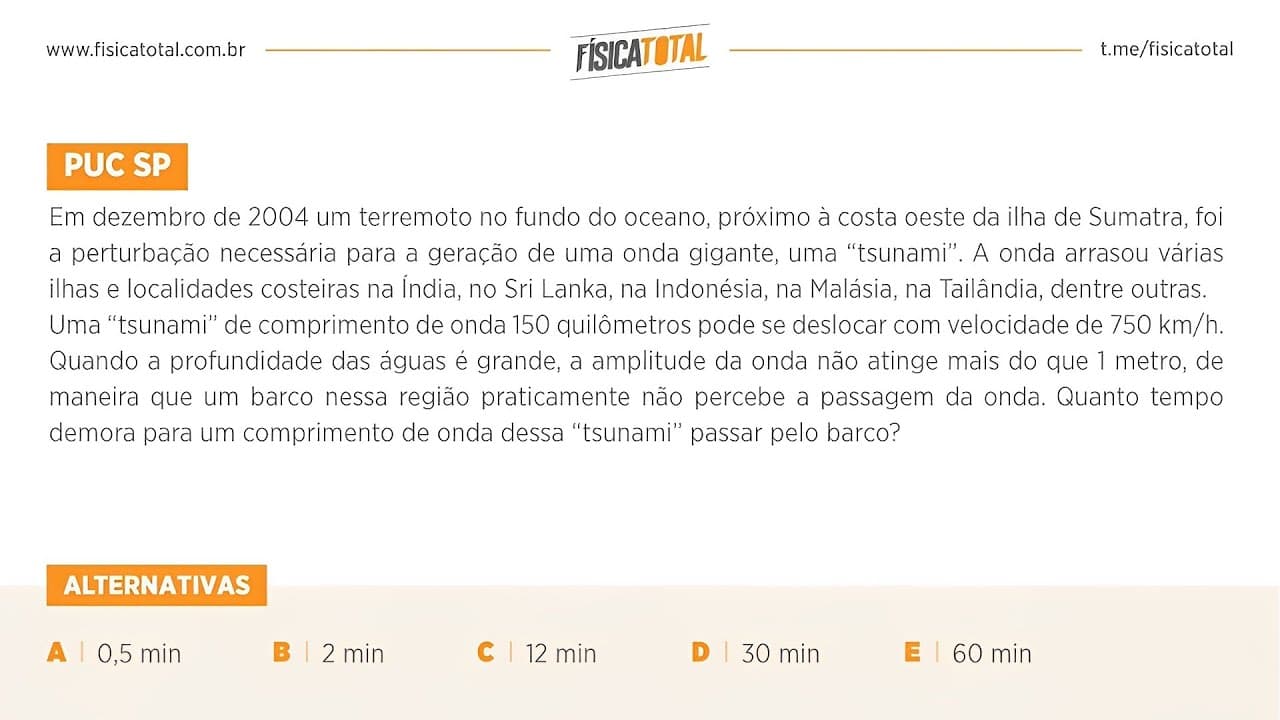Thumbnail: Lista 01 EXEMPLO 17 Tsunami | Propagação de Onda