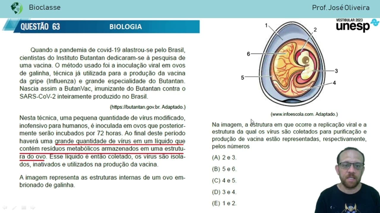 Thumbnail: Questão 63 Biologia UNESP 2023