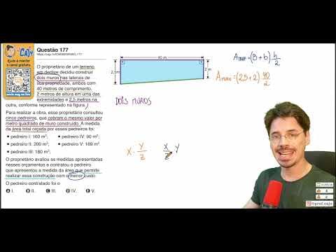 Thumbnail da aula: [ENEM 2025 Belém] 177 📘 GEOMETRIA PLANA O proprietário de um terreno em declive decidiu construir