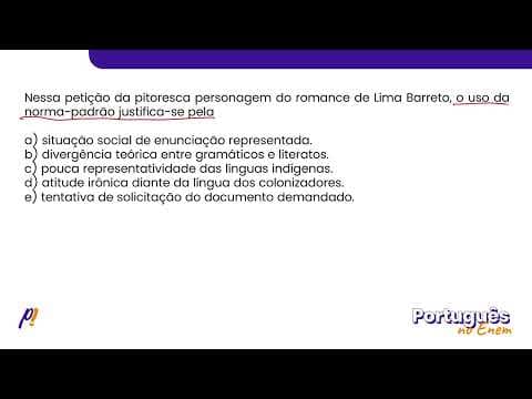 Thumbnail da aula: ENEM 2020 - ESTUDOS DA LÍNGUA | Policarpo Quaresma, cidadão brasileiro, funcionário público...