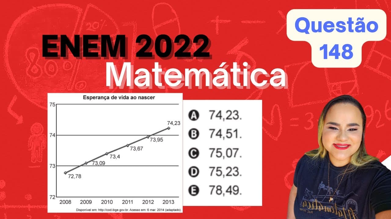 Thumbnail: 📢ENEM 2022📢A esperança de vida ao nascer é o número médio de anos que um indivíduo tende a viver...