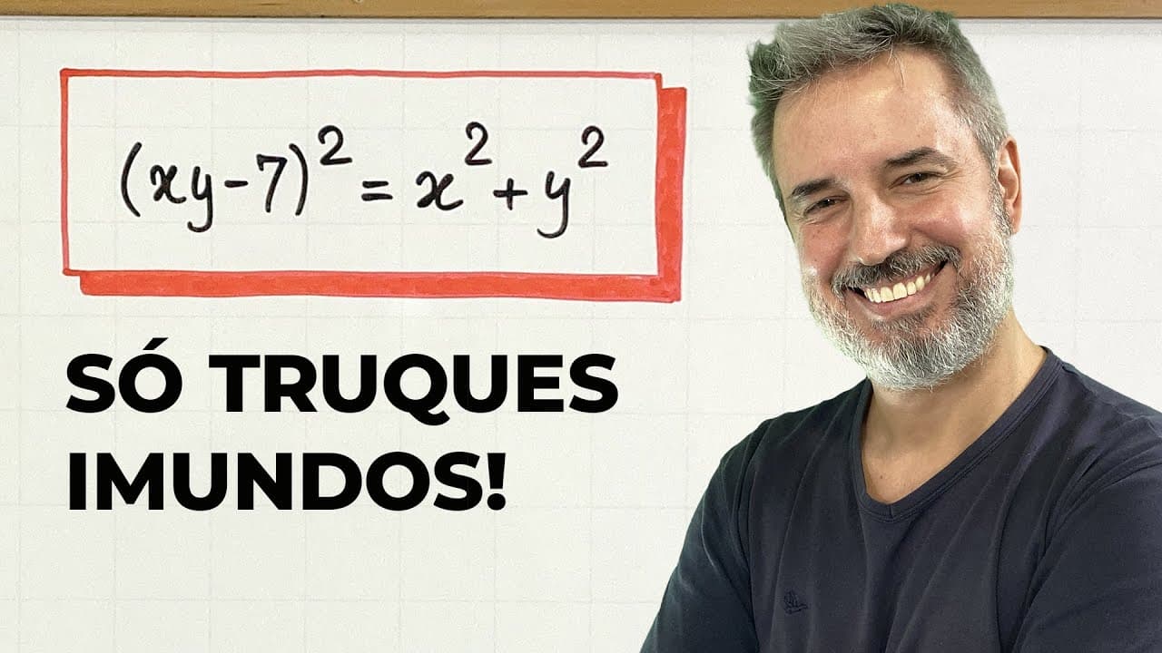 Thumbnail: Uma equação que exige TRUQUES SUJOS! 🤯🇮🇳 (xy−7)² = x² + y² [Horizontal]