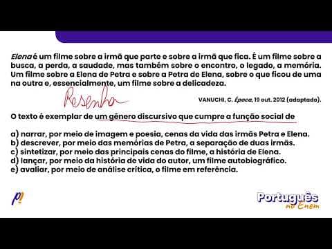 Thumbnail da aula: ENEM 2022 - ESTUDOS DO TEXTO | Ela era linda. Gostava de dançar, fazia teatro em São Paulo e...