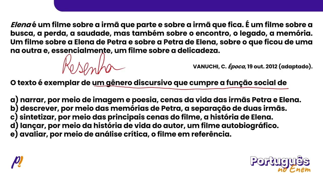 Thumbnail: ENEM 2022 - ESTUDOS DO TEXTO | Ela era linda. Gostava de dançar, fazia teatro em São Paulo e...