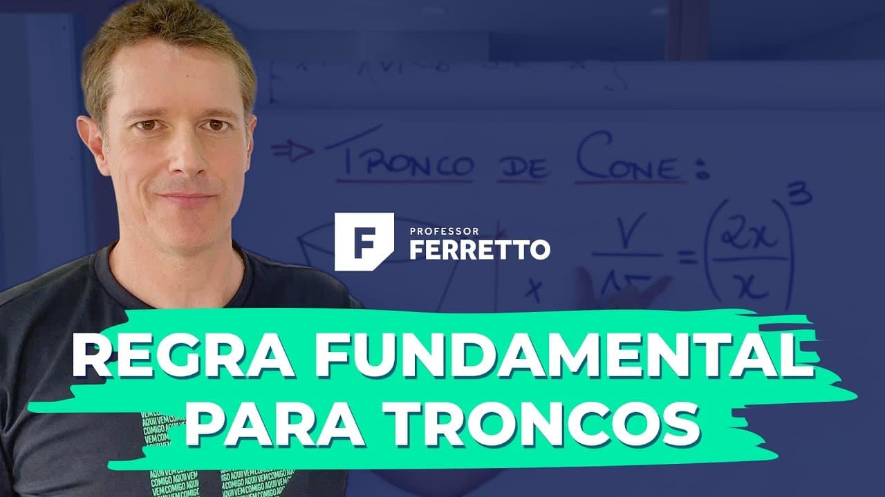 Thumbnail: Geometria Espacial ➡️ Regra Fundamental para Troncos