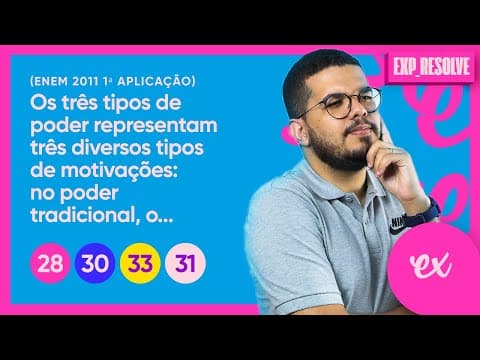 Thumbnail da aula: OS TRÊS TIPOS DE PODER REPRESENTAM TRÊS DIVERSOS (...)| INTRODUÇÃO À SOCIOLOGIA E TEÓRICOS CLÁSSICOS