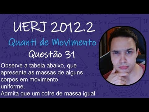 Thumbnail da aula: UERJ 2012 - Observe a tabela abaixo, que apresenta as massas de alguns corpos em movimento uniforme