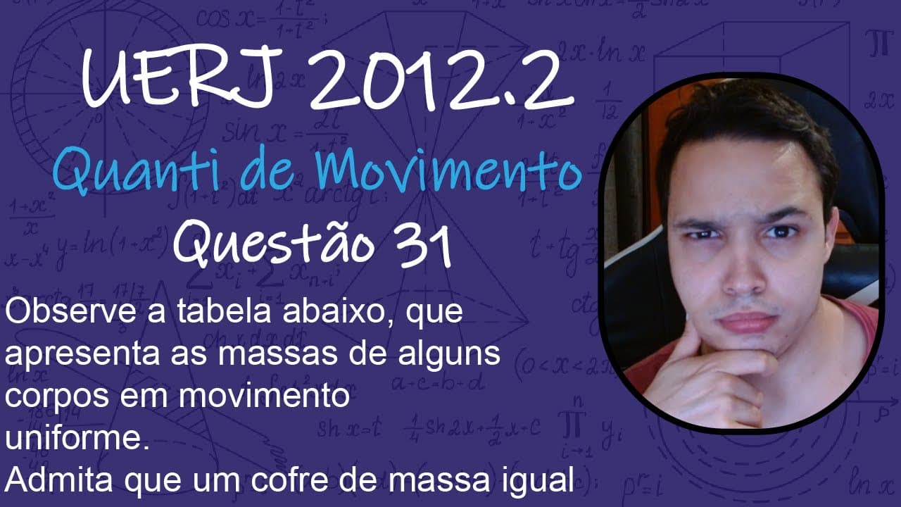 Thumbnail: UERJ 2012 - Observe a tabela abaixo, que apresenta as massas de alguns corpos em movimento uniforme
