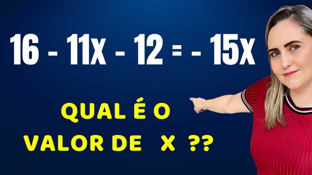 Thumbnail: 🤯😱CUIDADO COM O SINAL DE MENOS!! EQUAÇÃO DO 1º GRAU! Matemática básica todo dia.📚🚀